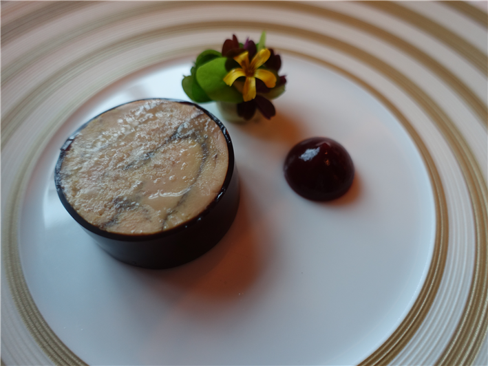 duck liver parfait with cherry